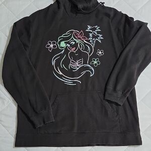 Disney Little Mermaid Ariel Black Hoodie with Colorful Graphic Unisex L